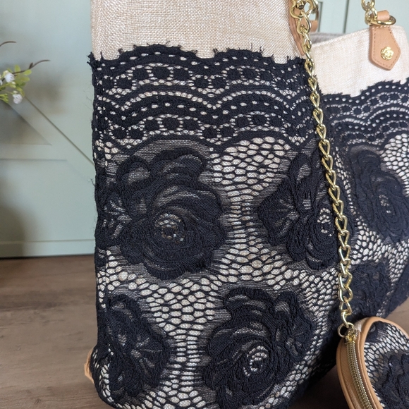 Betsey Johnson Floral Lace Tote Bag - Picture 7 of 12